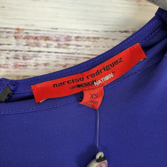 Narcisco Rodriguez Color Block Tiered Twee Dress Stretchy Silky Knit NWT Size XS - Picture 6 of 14